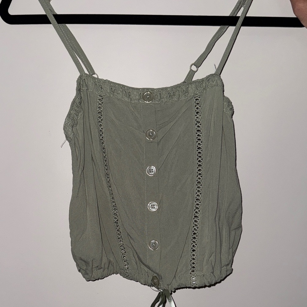 Madden Girl Sage Green Button-Front Camisole